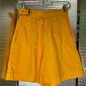 Lizwear Bright Yellow Pleated Vintage Shorts